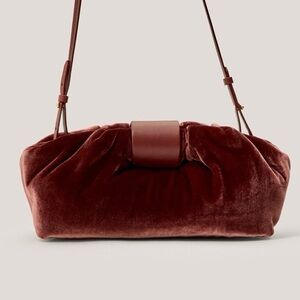 Massimo Dutti Velvet pouch bag